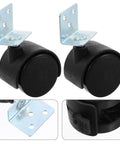 Heavy Duty 12 Pack Slick Rolling Furniture Casters With Locking Brake And L Shape Mount Durable Plastic Swivel Caster Wheels close-up view