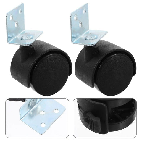 Heavy Duty 12 Pack Slick Rolling Furniture Casters With Locking Brake And L Shape Mount Durable Plastic Swivel Caster Wheels close-up view