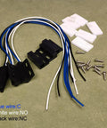 Three Sets NO NC Black Magnetic Door Sensor Reed Switch Kit with cables, screws, and stickers for security access control
