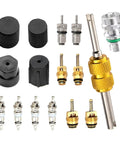 16 Piece Auto AC Valve Core Kit With R134A Cores And Seal Caps, Universal AC Service Port Repair Kit for cars, trucks, SUVs.
