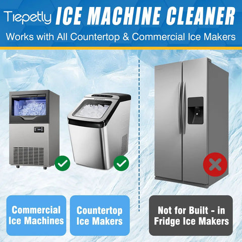 Ice Maker Cleaner Tablets Kit For Countertop Nugget Ice Makers, 36 Count Descaler, Nickel Safe, Deep Cleaning To Remove Hard Water Buildup, Keeps Commercial Portable Ice Machines Running Smooth And Efficient. Commercial and countertop ice makers, not built-in fridge ice maker.
