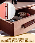50 Pack Self Stick Drawer Pulls Stick On ABS Plastic Adhesive Cabinet Handles For Kitchen Doors And Furniture Reddish Brown Finish