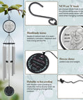 Ultimate 36 Inch Outdoor Wind Chimes Gift For Mom From Kids And Grandkids with engraved "best mom ever" resin statue, aluminum tubes.