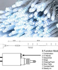 Close-up of Extra Long 98.5Ft 300 LED String Lights Indoor Outdoor Plug In Waterproof Fairy Lights With 8 Modes diagram