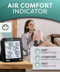 Indoor Outdoor Thermometer Wireless Weather Station With 3 Sensors, backlit display showing temperature and humidity levels in room.
