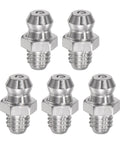 304 Stainless Steel Straight Grease Fittings M6 X 1mm Thread Hydraulic Grease Fittings Kit 5 Pieces Rust Resistant