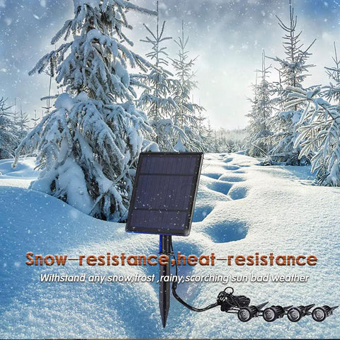 Solar Powered Outdoor Spotlight Lights Color Changing RGB Alexa And Google Assistant Compatible for snow-covered landscape
