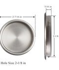 4 Pack Satin Nickel Closet Door Finger Pulls Two And One Eighth Inch Inner Diameter Snap In Design No Nails Needed dimensions shown