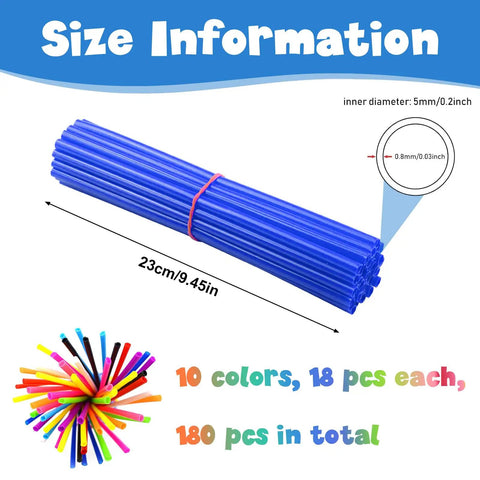 Blue spoke cover from 180 Pcs Spoke Covers Set For Bikes And Dirt Bikes, 10 Color Variety, Durable Plastic Rim Wraps Protect Wheels