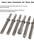 Heavy Duty Pneumatic Air Rivet Hammer Kit with 6 steel chisels for metal fabrication