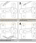 Installation diagram for 2 Pack 90 Degree Flip Sliding Barn Door Lock For Barn Doors And Cabinets, Privacy And Security Lock.