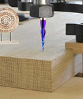 Jiiolioa CNC router bit, 1/4 inch shank, blue ball-nose, solid carbide for wood engraving