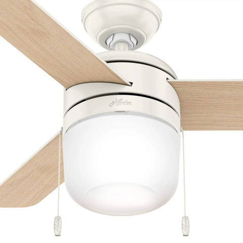 Acumen 42 Inch Indoor Ceiling Fan With Reversible Motor Fresh White Finish Two Position Mounting, close-up view