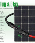 Heavy Duty 20 Foot Solar Extension Cable 10AWG IP67 Waterproof With Male And Female Connectors and solar panel adapter