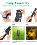 Steps for assembling Flickering Flames Pathway Lights Solar Powered Outdoor LED Torches For Garden Yard And Patio Waterproof