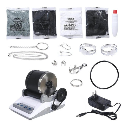 Rock Polisher Tumbler Kit For Gem Making And Geology Hobby Easy Rotary Stone Polisher with accessories and power adapter
