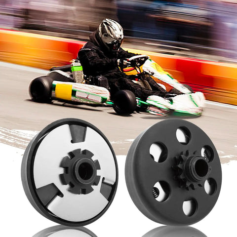 Five Eighth Inch Bore Centrifugal Clutch Eleven Tooth For 35 Chain shown with go-kart in motion