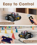 All Terrain Robot Tank Kit For Kids Ages 8 To 12 Arduino Scratch And Python Compatible STEM Toy With Rugged Tracks Remote App Control infrared remote and Bluetooth app