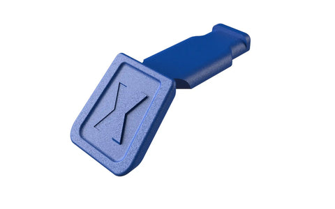 Blue clip from Ten Piece KNIPEXTEND ColorCode Clips Set With Red Blue Yellow Light Gray And Magenta For Quick Tool Identification On The Jobsite