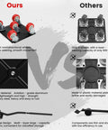 Comparison image showcasing Dexmary Heavy Duty 1400 Lbs Furniture Dolly With 360 Swivel Wheels Movers Cart with five rubber casters.