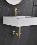 Brushed Gold U-Shape Sink Stopper Kit With Overflow For Bathroom One And A Quarter Inch Slip Inlet Drain Bottle Trap Complete Pop Up Waste Set Easy Install