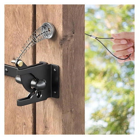 Two Pack Gate Latch Cable Pull Kit With Spring Return Adjustable 2 To 6 Inch Opener For Wooden And Wrought Iron Fences Remote Gate Access