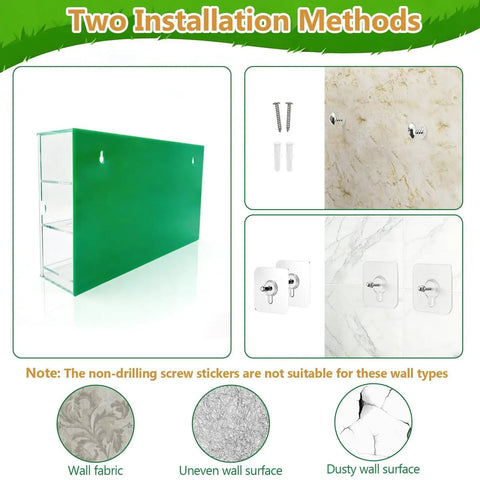 Clear Acrylic Golf Ball Display Case Hang On The Wall Three Layer Holder For 18 Balls Dustproof Storage Box installation methods