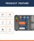 Image of Beast Mode 220V Surge Protector 30A Voltage Guard 6600W with adjustable settings and indicators for voltage protection.