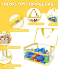 Eight Piece Extra Large Colorful Toy Storage Bags With Zippers And Labels Clear PVC Waterproof Organizers with toys