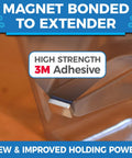 Close-up of Air Under Furniture Magnetic Vent Extender with 3M adhesive and magnet for strong attachment.