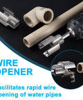 Super Duper Handy Dual Size Pvc Pipe Threading Kit! Internal and external threaders with PVC pipe and drill for plumbing tasks.