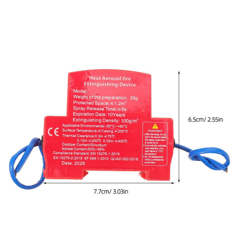 Heavy Duty Automatic Car Fire Extinguisher With Sticky Self Adhesive Patch For Quick Dash Install And Fast Engine Bay Fire Knockout In Rvs Trailers Or Daily Driver Trucks, detailed specifications and dimensions.