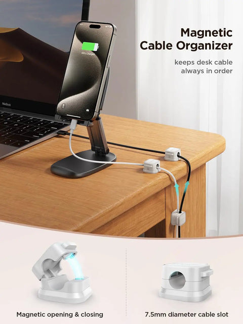 9 Pack Magnetic Cable Clips For Easy Cable Management Under Desk And On Walls Slick Adhesive Wire Holders on desk