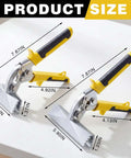 Pro Grade Offset Hand Seamer Set 3 Inch and 6 Inch Wide Jaw Sheet Metal Benders with ergonomic handles on a table.