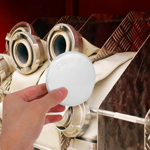 Slick White Ceiling Escutcheon Cover Plate Tight Concealed Sprinkler Guard Heavy Duty Iron Recessed Ring being held