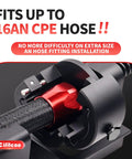 AN Fitting Installation Tool With Six Dies 4AN 6AN 8AN 10AN 12AN 16AN For CPE Fuel Line showing close-up on hose clamp.