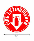 Set Of 5 Fire Extinguisher Signs 4 Point 5 Inch Circle Waterproof Laminated Vinyl Stickers Stick On 4 Mil Durable Scratch And Fade Resistant Fire Safety Labels For Building And Office
