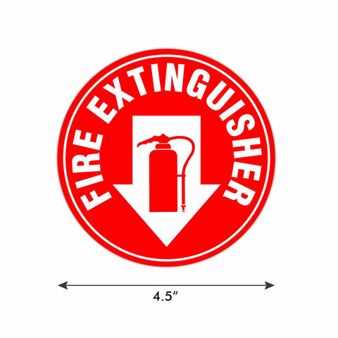Set Of 5 Fire Extinguisher Signs 4 Point 5 Inch Circle Waterproof Laminated Vinyl Stickers Stick On 4 Mil Durable Scratch And Fade Resistant Fire Safety Labels For Building And Office