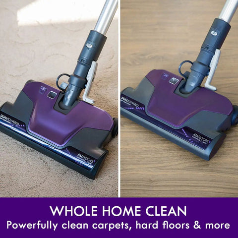 Heavy Duty Bagged Canister Vacuum engineered to handle every mess on hardwood and carpet with swivel head.