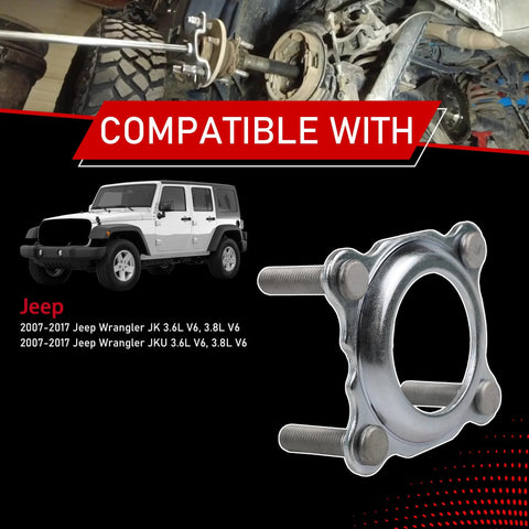 Rear Axle Bearing And Seal Kit For 2007 To 2017 Jeep Wrangler JK JKU with axle shaft retainer displayed on graphic background.