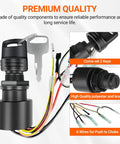 Boat Ignition Switch Replacement For Outboard Motor Control Box With 2 Keys, 3 Position, 6 Wire Connectors, Push Choke Ignition