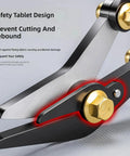 Rugged Thickened Steel Snips With Anti Rust Coating For Smooth Accurate Metal Cuts On Aluminum And Steel Strips Multi Purpose Cutting Tool Built For Pro Grade Precision And Long Lasting Sharpness With Easy Grip Handle close-up of blade and safety tablet design