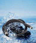 M12 8 Pin Male To Female Connector Cable For Industrial Waterproof Sensor Extension Wire on rocks with water background