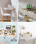 Heavy Duty Folding Shelf Brackets For Wall Mounted Console Tables Rust Resistant Stainless Steel in living room and kitchen.