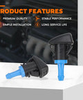 Set Of 2 Front Windshield Washer Jet Nozzles Sub Assembly 68024312AB for Chrysler Dodge with product features displayed