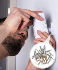 Person installing device with 20 Sets Drywall Anchors And Screws Kit With Zinc Alloy Fasteners For Heavy Duty Fixes On Drywall