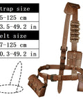 Medieval Baldric Belt Set With Leather Pouch, Sword Scabbard, Potion Flasks for Viking LARP with size chart, vintage buckles