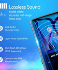 HiFi lossless sound features on 96GB Bluetooth 5.0 MP3 Player With Lossless Music MP4 Support FM Radio HD Speaker Super Light Metal Shell