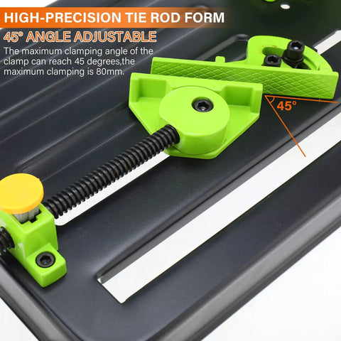 Upgraded Angle Grinder Stand With 45 Degree Clamp And Slide Handle for 100mm 115mm and 125mm Grinders shown adjusting angle