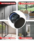 Slick 4 Pack Shower Glass Door Handle Set For Sliding Doors Black Durable Aluminum Alloy And Stainless Steel Knobs Rust Resistant Fits 6 To 12mm Glass Easy Install And Long Lasting Smooth Polished Surface, black glass door handle for bathroom, living room, balcony, and room doors